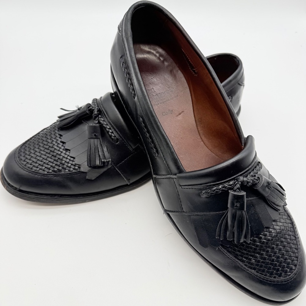 Allen Edmonds Cody Loafers Mens 9.5 D Black Good Woven Kiltie Tassel 1809